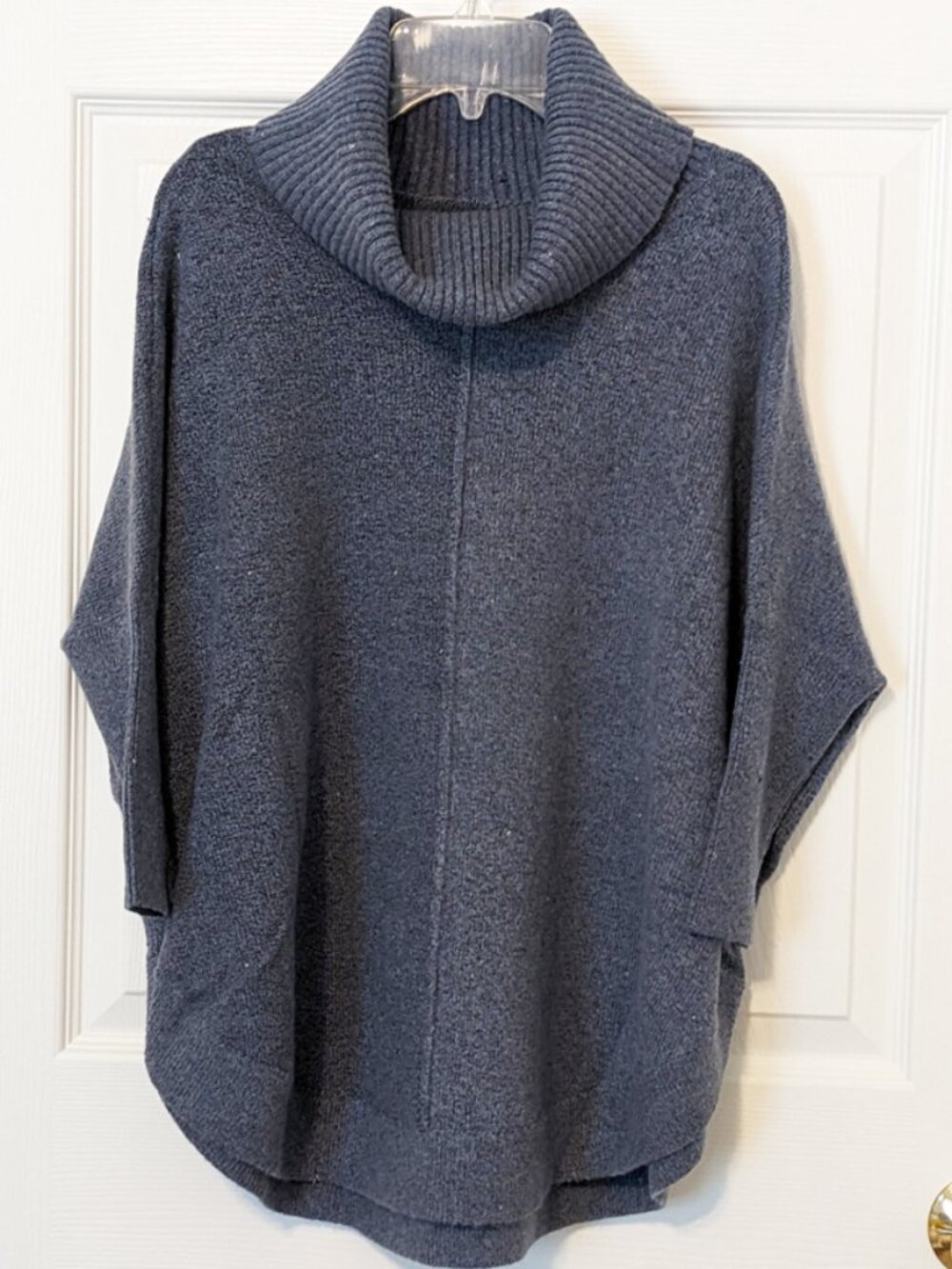 LOFT Blue Cowl Neck 3/4 Sleeves Petite Sweater